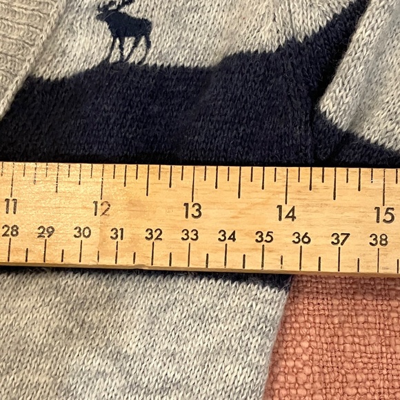 Abercrombie & Fitch soft rabbit hair blend Blue & Gray Striped Cardigan - Picture 6 of 16
